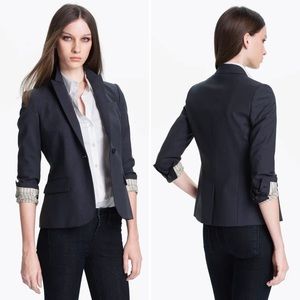 Theory Navy Indigo Gabe Tailor Stretch Wool Blazer